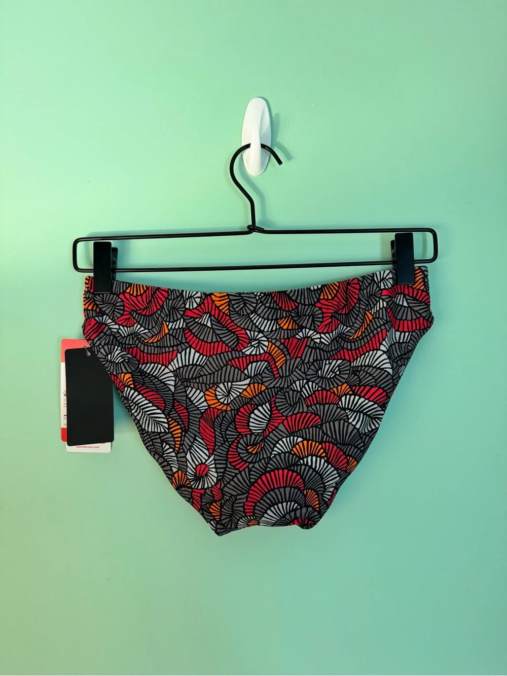 Men’s Speedo Swim Brief in Black/Red/Orange - Size 32 - New With Tags!